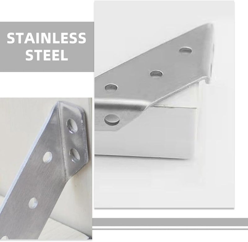 Housoutil 12 Sets Stainless Steel Corner Braces Heavy Duty Angle Connectors with Screws - Image 3